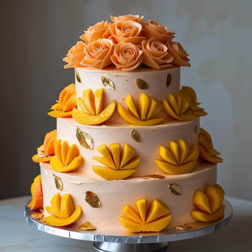 10 Mouthwatering Mango Cake Designs You Need to Try Today! 7 Mango Flower Cake