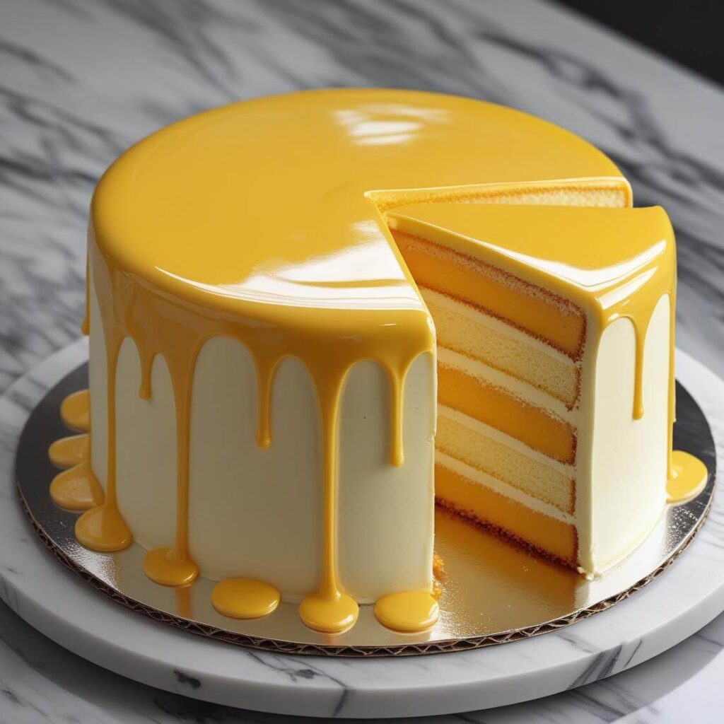10 Mouthwatering Mango Cake Designs You Need to Try Today! 3 Mango Mirror Glaze Cake