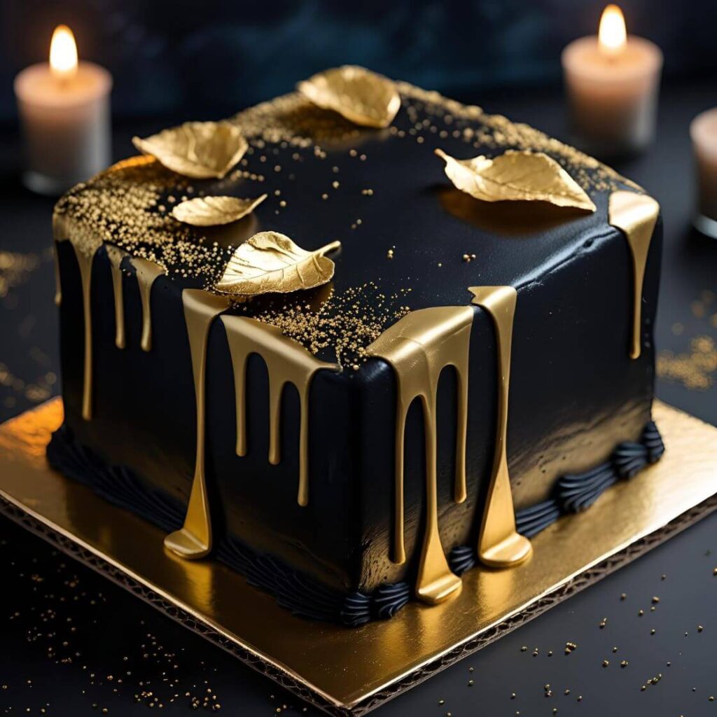Best 10 Popular Square Cake Design Ideas for Every Occasion 5 Metallic Square Cake