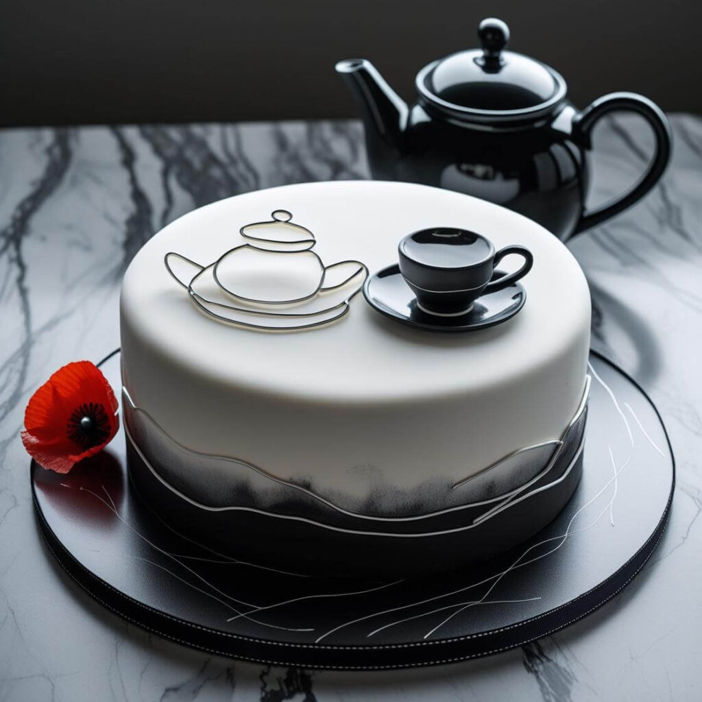 10 Adorable Tea Cake Designs to Wow Your Guests! 11 Minimalist Monochrome Tea Cake