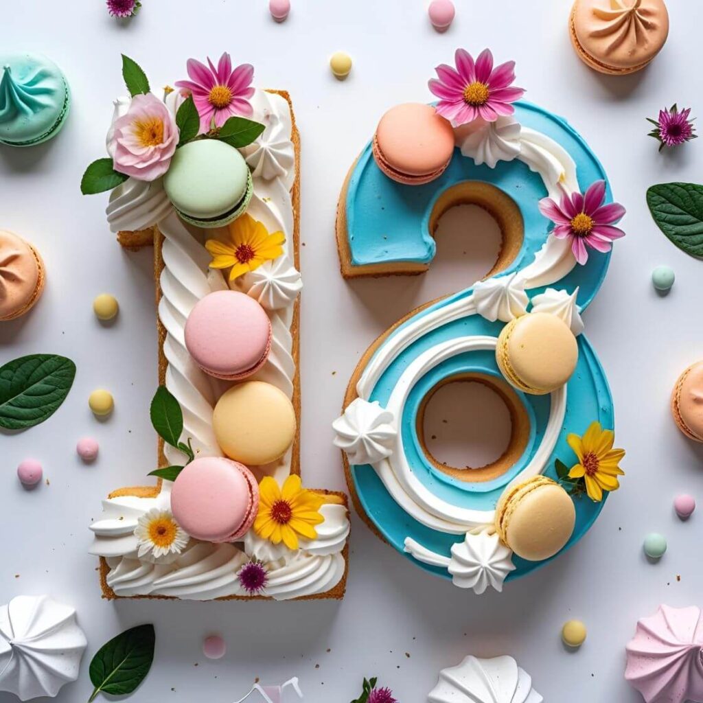 10 Stunning 18th Birthday Cake Designs for Girls 8 Minimalist Number “18” Cake