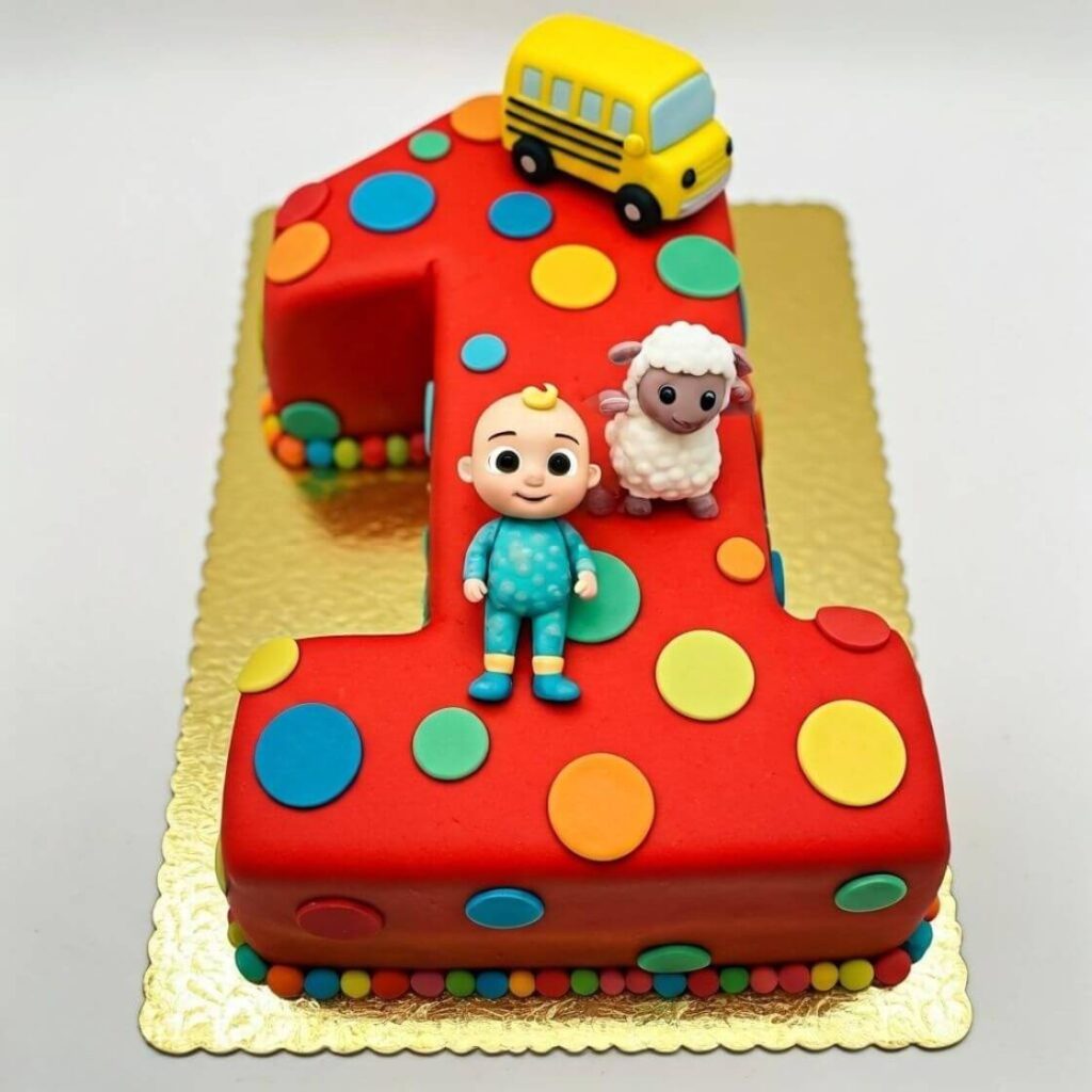 Number-Shaped Cocomelon Cake