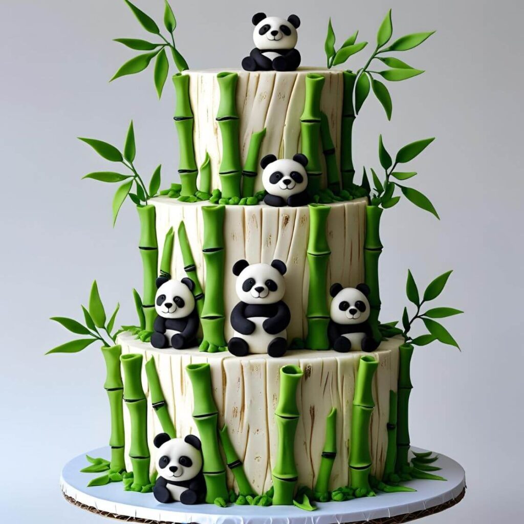 10 Popular Panda Cake Designs which is trending in 2025 4 Panda & Bamboo Forest Cake