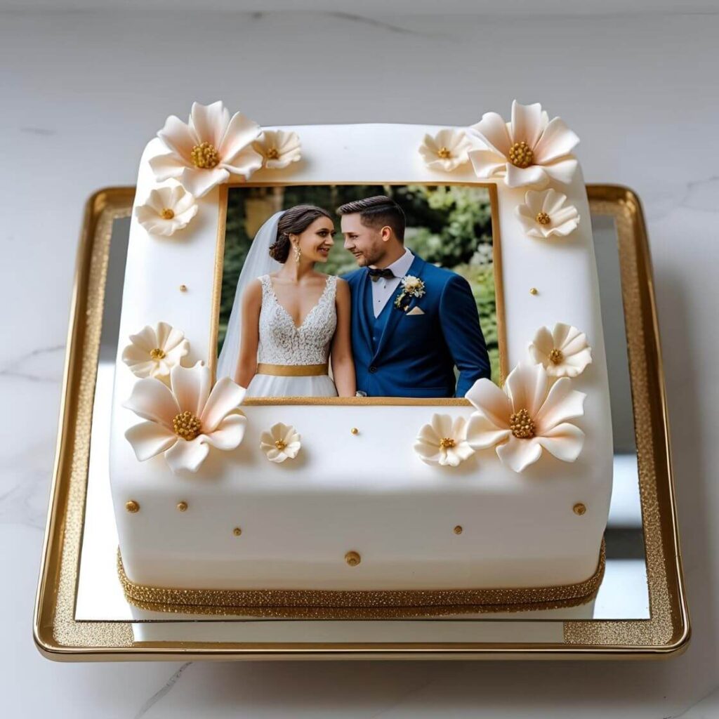 10 Popular 1st Wedding Anniversary Cake Designs to Celebrate Love 7 Personalized Photo Cake