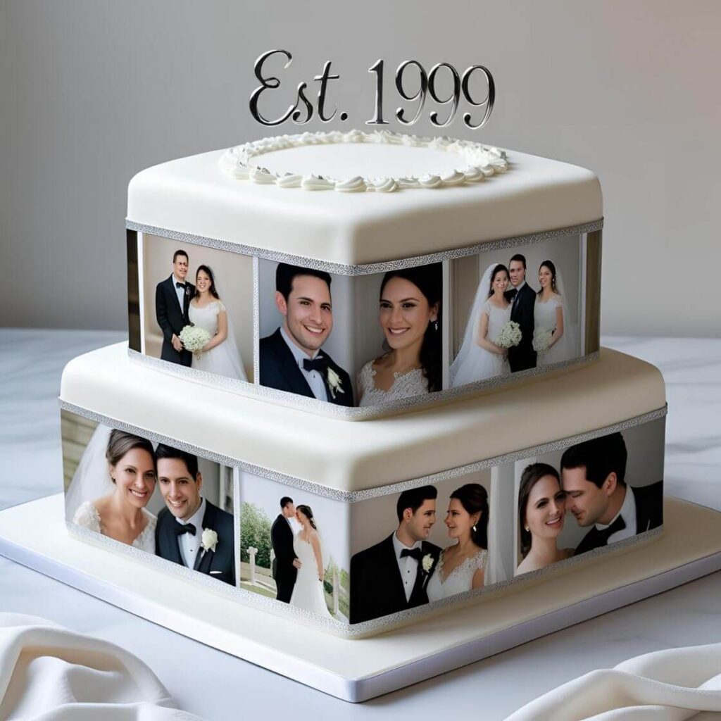 10 Best 25th Anniversary Cake Designs to Celebrate Love & Milestones 4 Personalized Photo Cake for 25th Year Anniversary