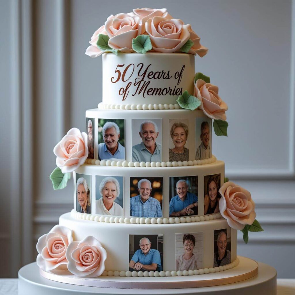 Personalized Photo Cake for 50th Birthday Celebration