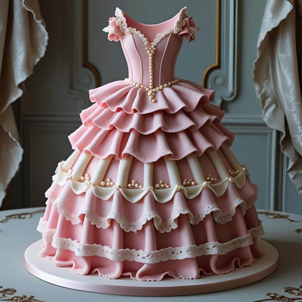 10 Stunning Princess Cake Design Ideas for a Magical Celebration 6 Pink Ballgown Cake