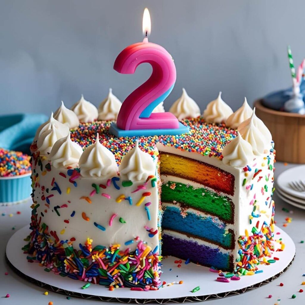 10 Trending 2nd Birthday Cake Designs for Your Baby Girl in 2025 8 Rainbow Sprinkle Explosion