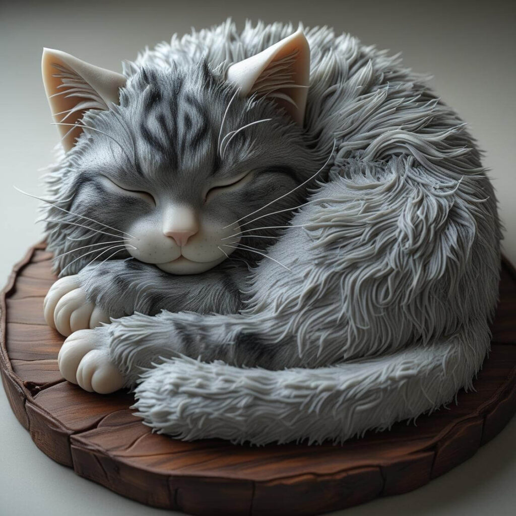 Realistic 3D Cat Cake