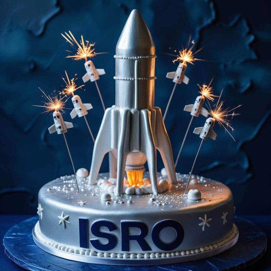 Rocket & ISRO Themed Cake