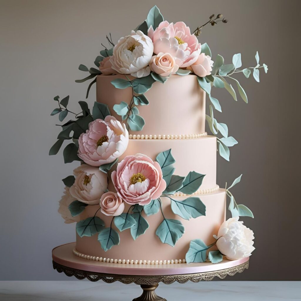 10 Popular 1st Wedding Anniversary Cake Designs to Celebrate Love 5 Romantic Floral Cascade Cake