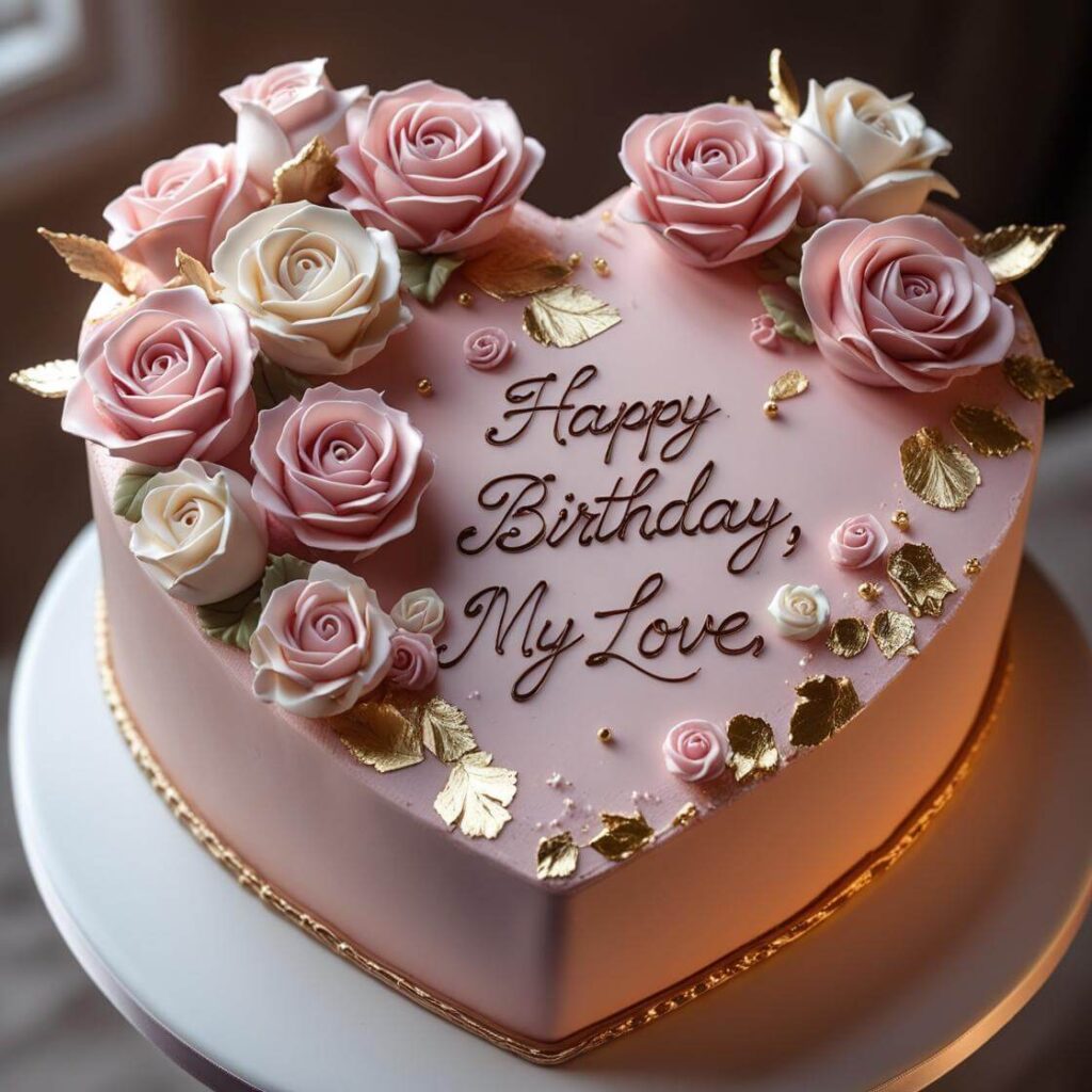 Romantic Heart-Shaped Cake