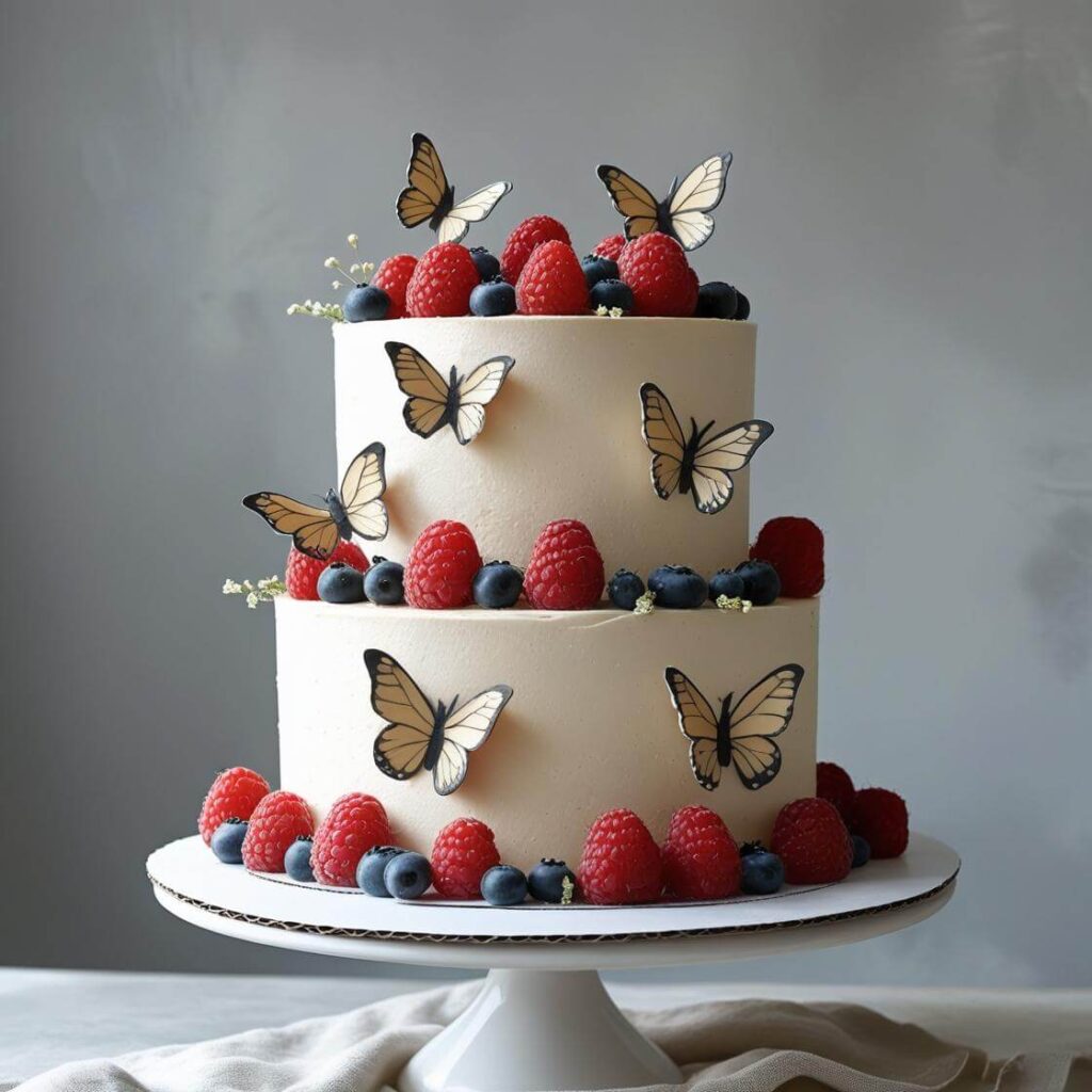 10 Stunning Butterfly Cake Designs for Every Celebration 11 Rustic Cake with Butterflies