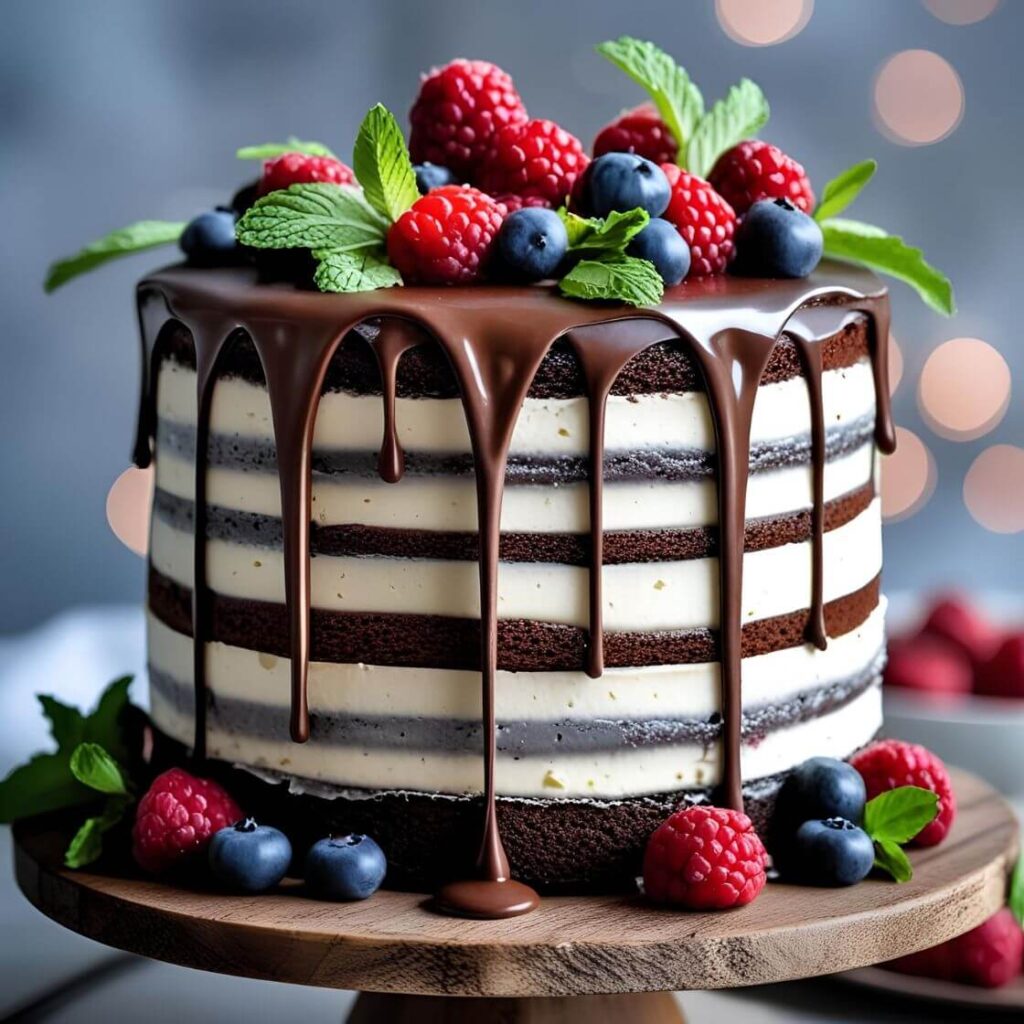 Rustic Cake with Chocolate Drip
