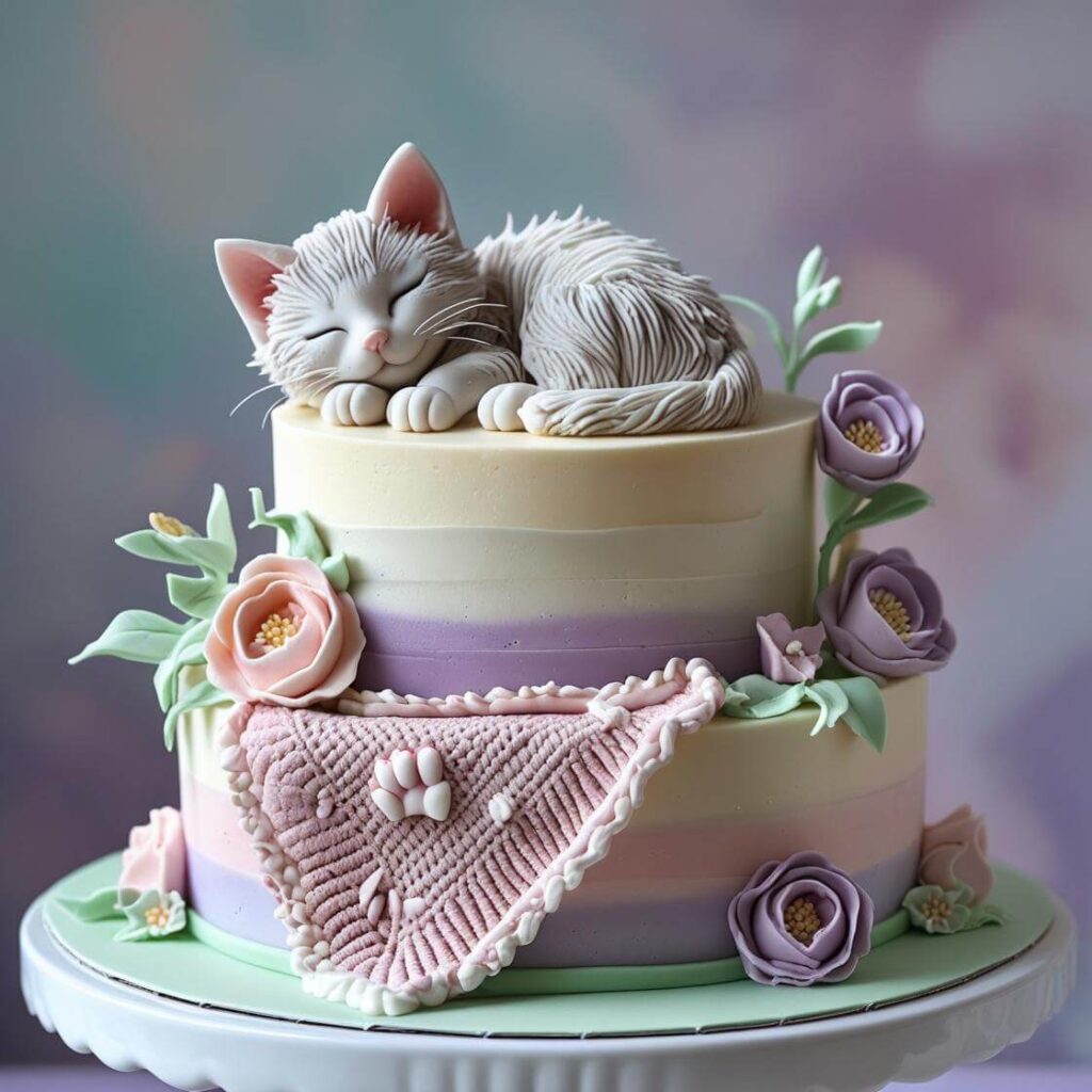 Sleeping Kitten Cake