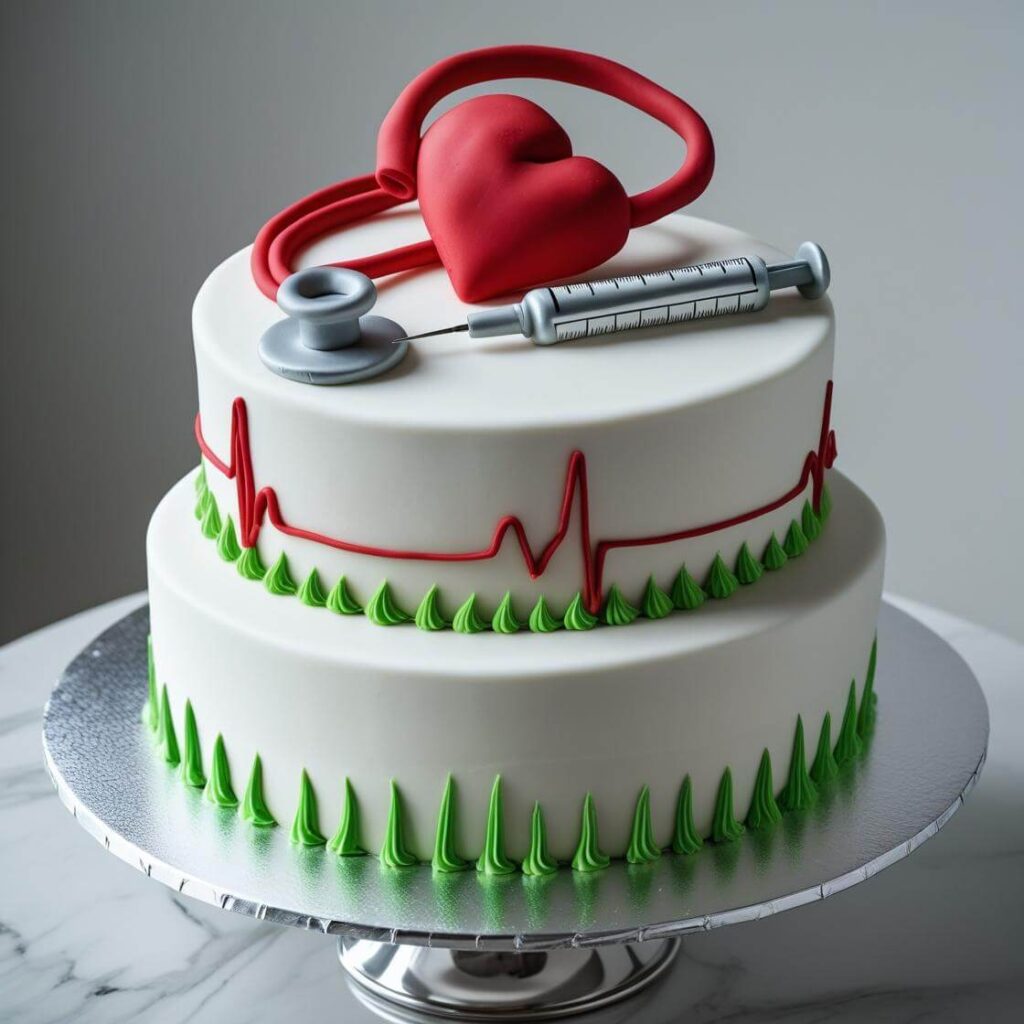 Stethoscope & Syringe Cake
