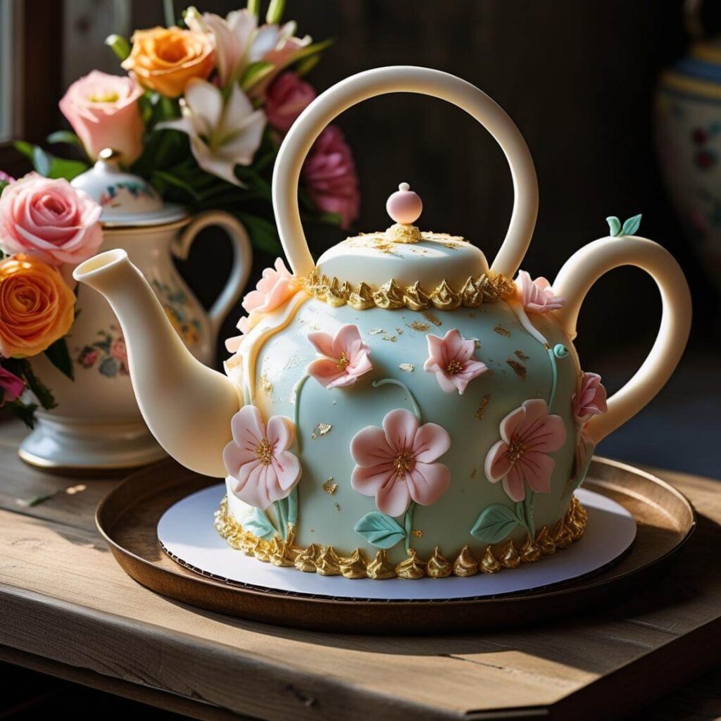 10 Adorable Tea Cake Designs to Wow Your Guests! 3 Teapot-Shaped Cake