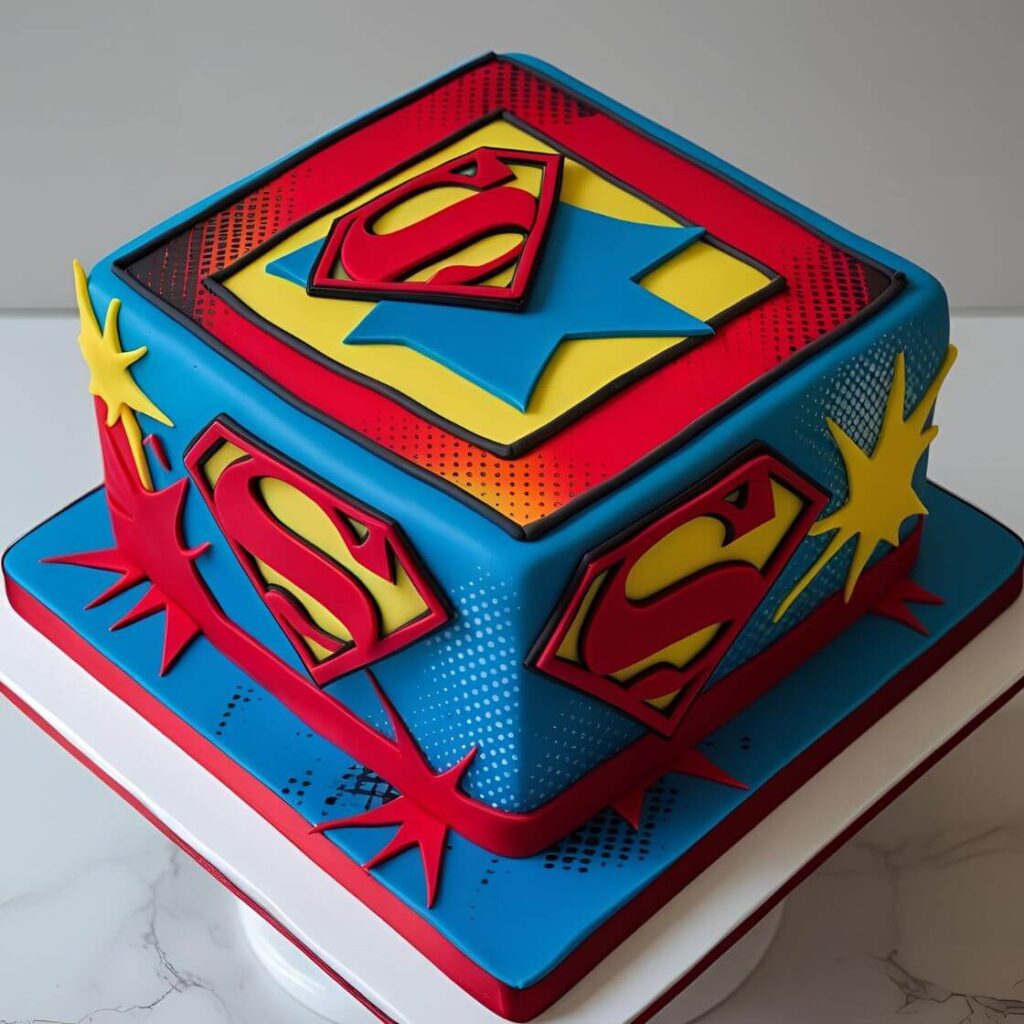 Best 10 Popular Square Cake Design Ideas for Every Occasion 9 Themed Square Cake Superhero Edition