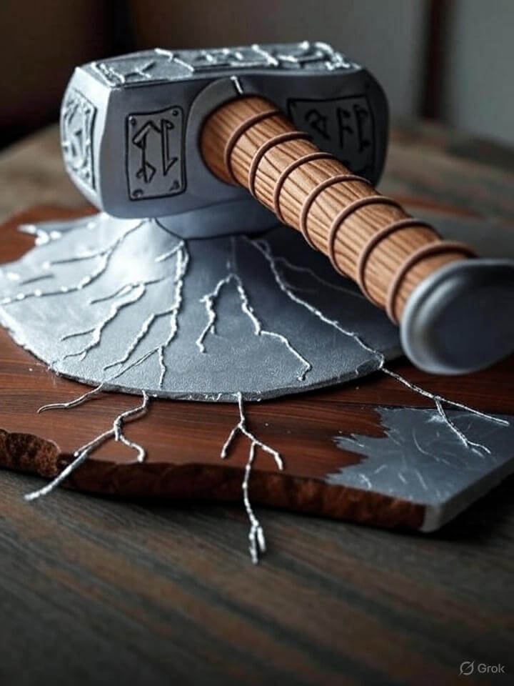 10 Popular Avengers Cake Designs for Superhero Fans 9 Thor’s Mjolnir Cake
