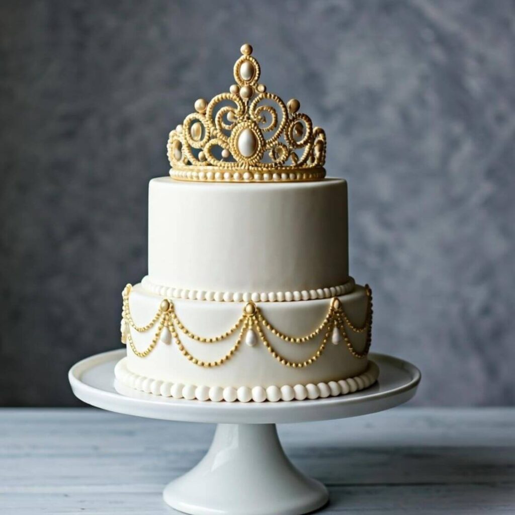10 Stunning Princess Cake Design Ideas for a Magical Celebration 8 Tiara-Topped Princess Cake