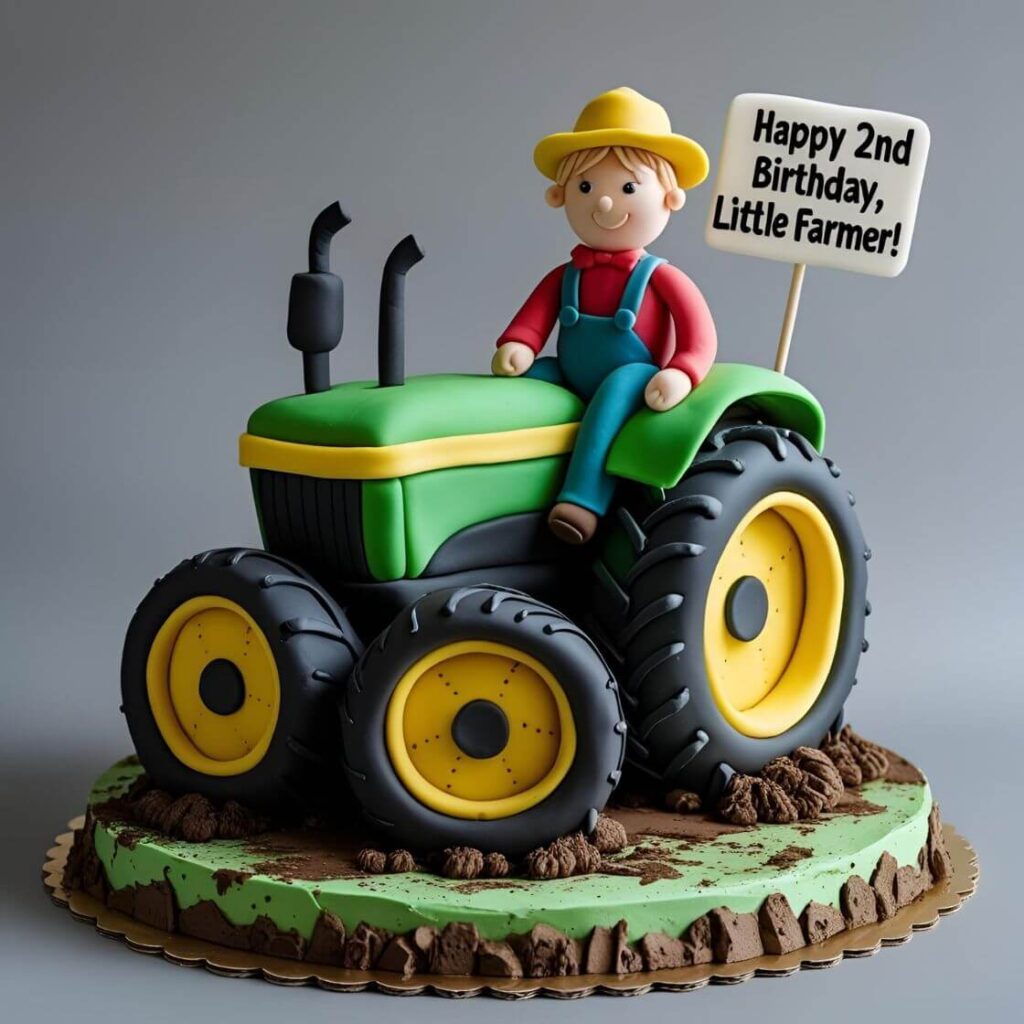 2025’s Hottest 2nd Birthday Cake Designs for Your Little Boy! 7 Tractor Party Cake