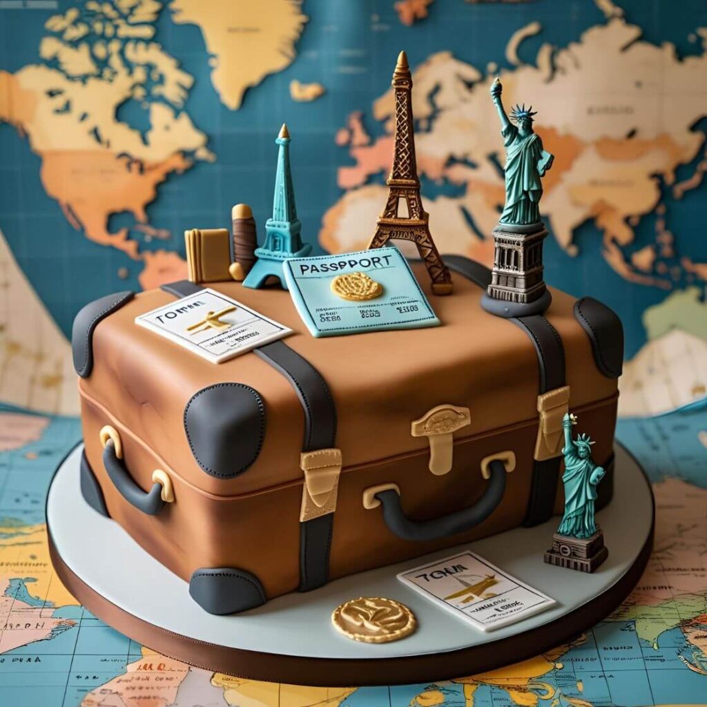 Travel-Themed Cake