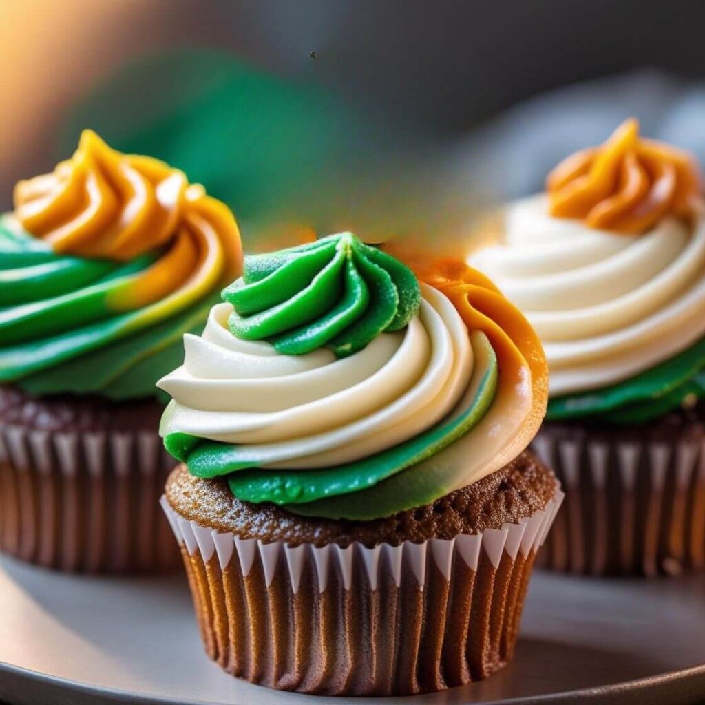 Tricolor Swirl Cupcakes