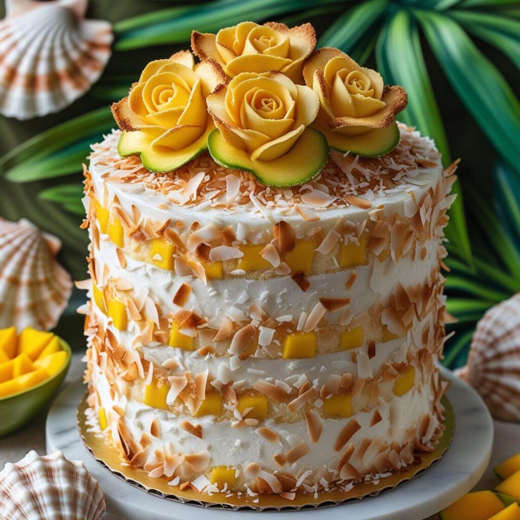 10 Mouthwatering Mango Cake Designs You Need to Try Today! 5 Tropical Mango Coconut Cake