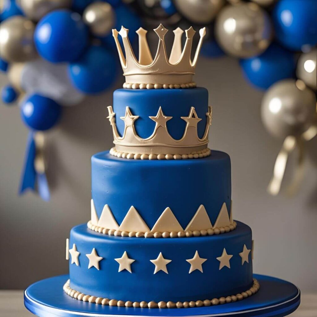 Two-Tier Royal Blue Cake