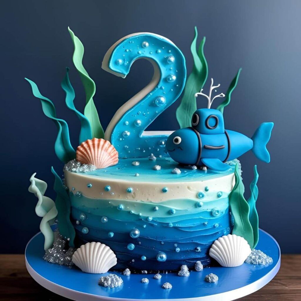 2025’s Hottest 2nd Birthday Cake Designs for Your Little Boy! 6 Under the Sea Cake