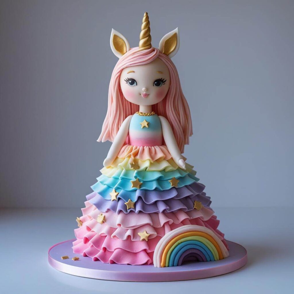 10 Beautiful Doll Cake Designs for Birthdays & Special Occasions 6 Unicorn Doll Cake