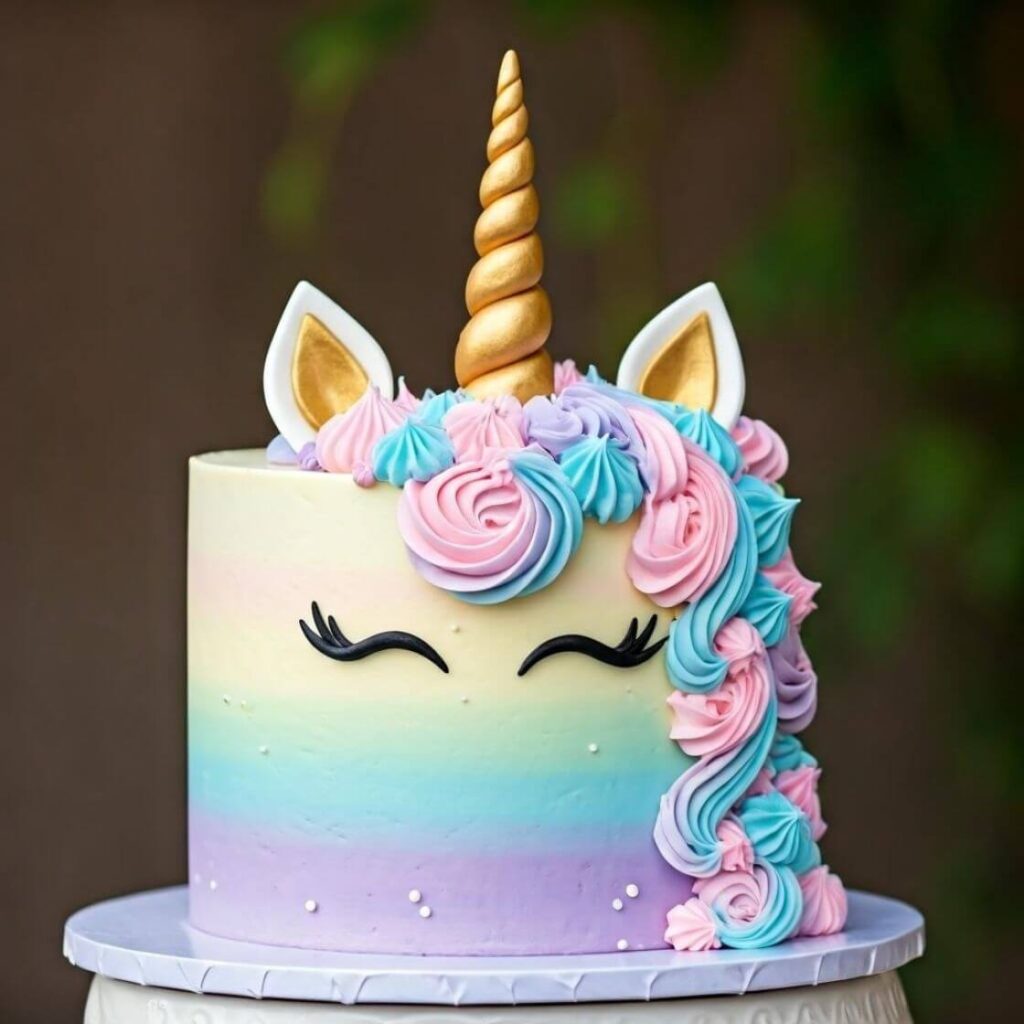 10 Trending 1st-Month Birthday Cake Designs for Your Baby Girl 6 Unicorn Fantasy Cake