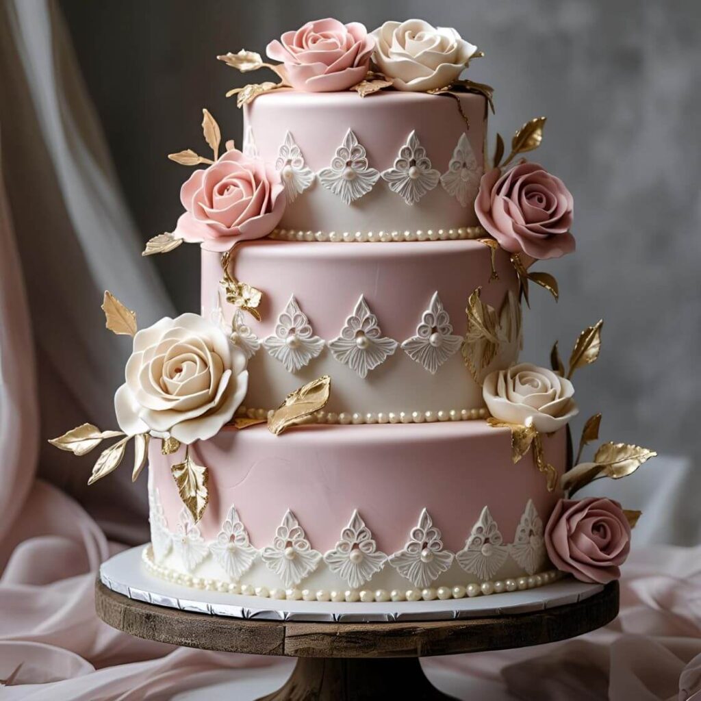 Vintage Floral Elegance Cake
