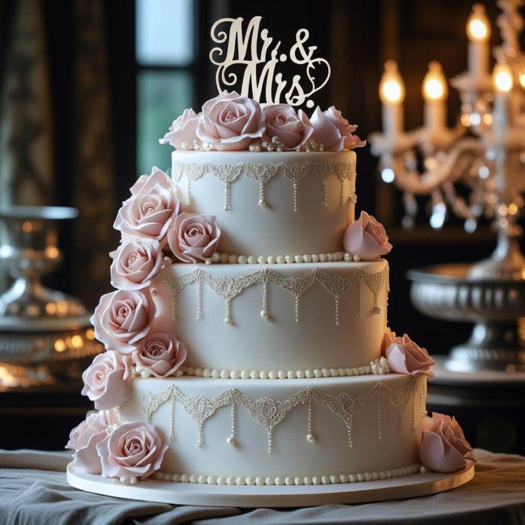 Vintage Inspired Lace Cake