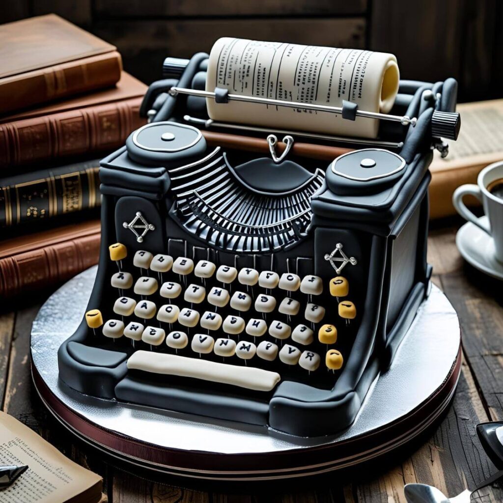 Vintage Typewriter Cake