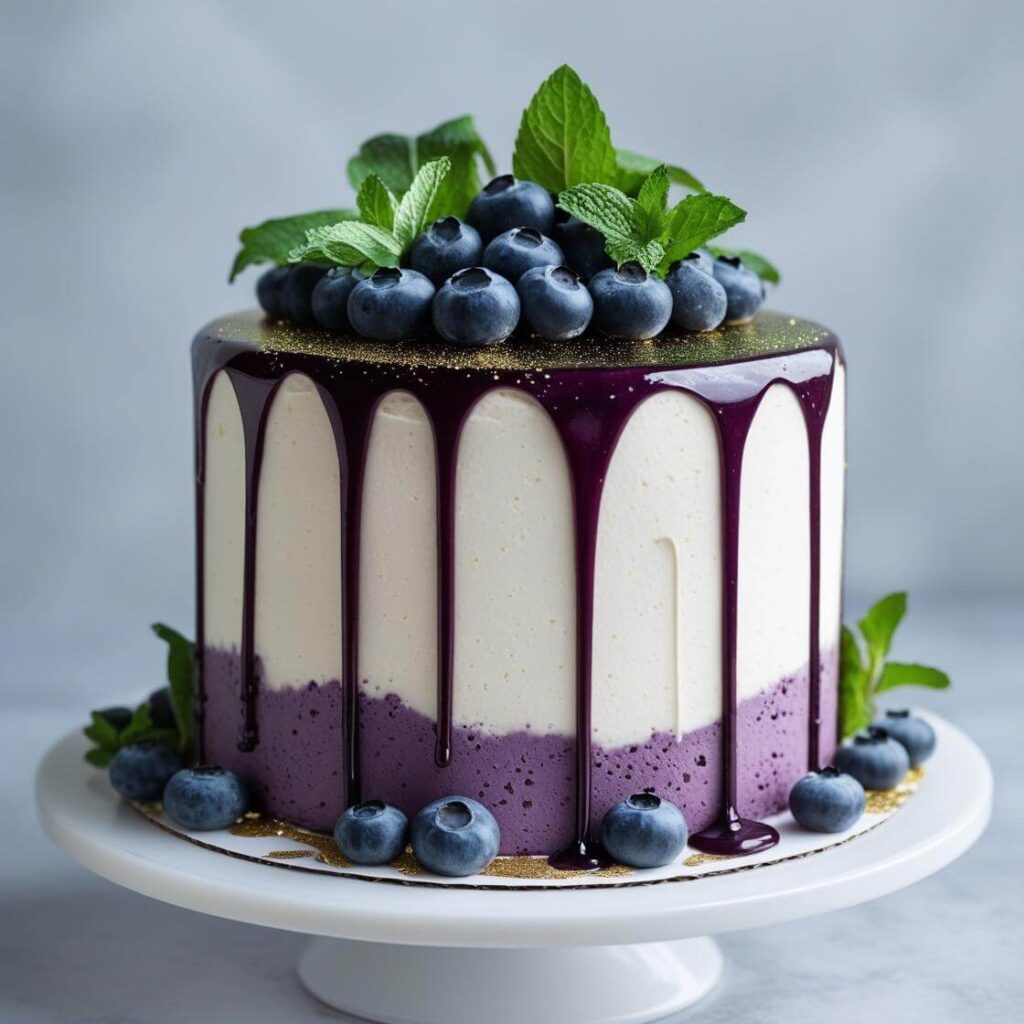 10 Stunning Blueberry Cake Designs to Inspire Your Next Baking Adventure 5 Whimsical Blueberry Drip Cake