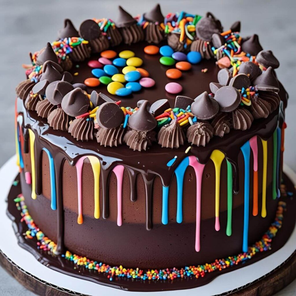 Whimsical Chocolate Drip with Sprinkles