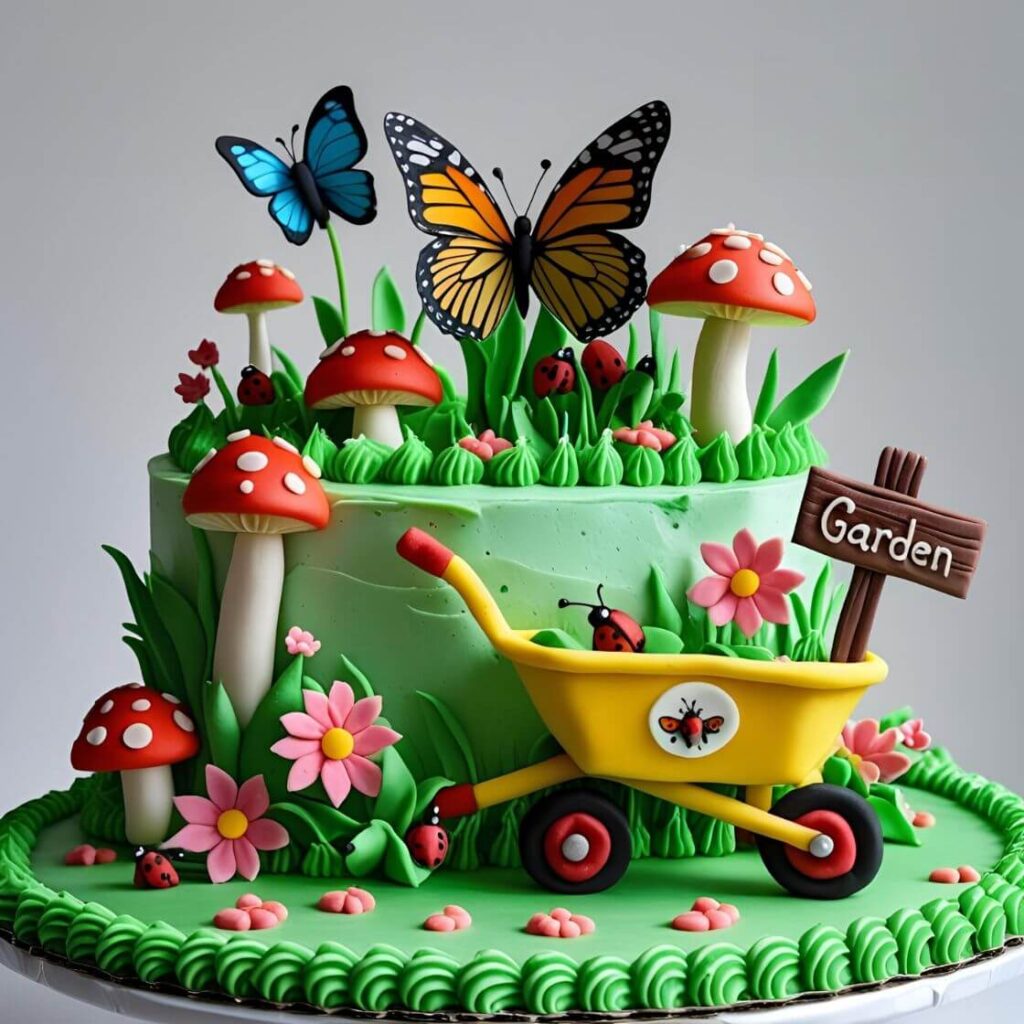 Whimsical Garden Cake