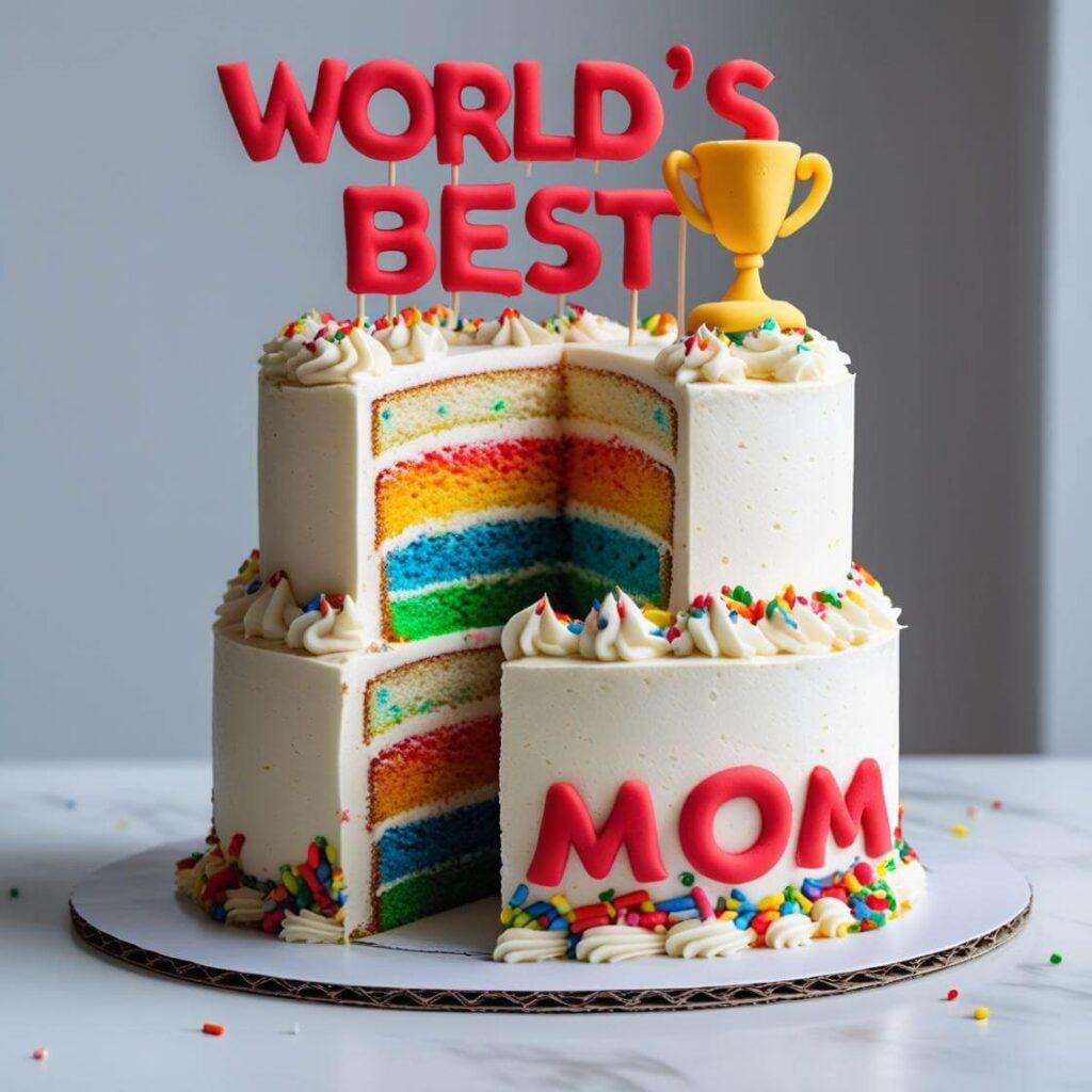 10 Popular Cake Designs to Celebrate Your Mom 5 World Best Mom Cake