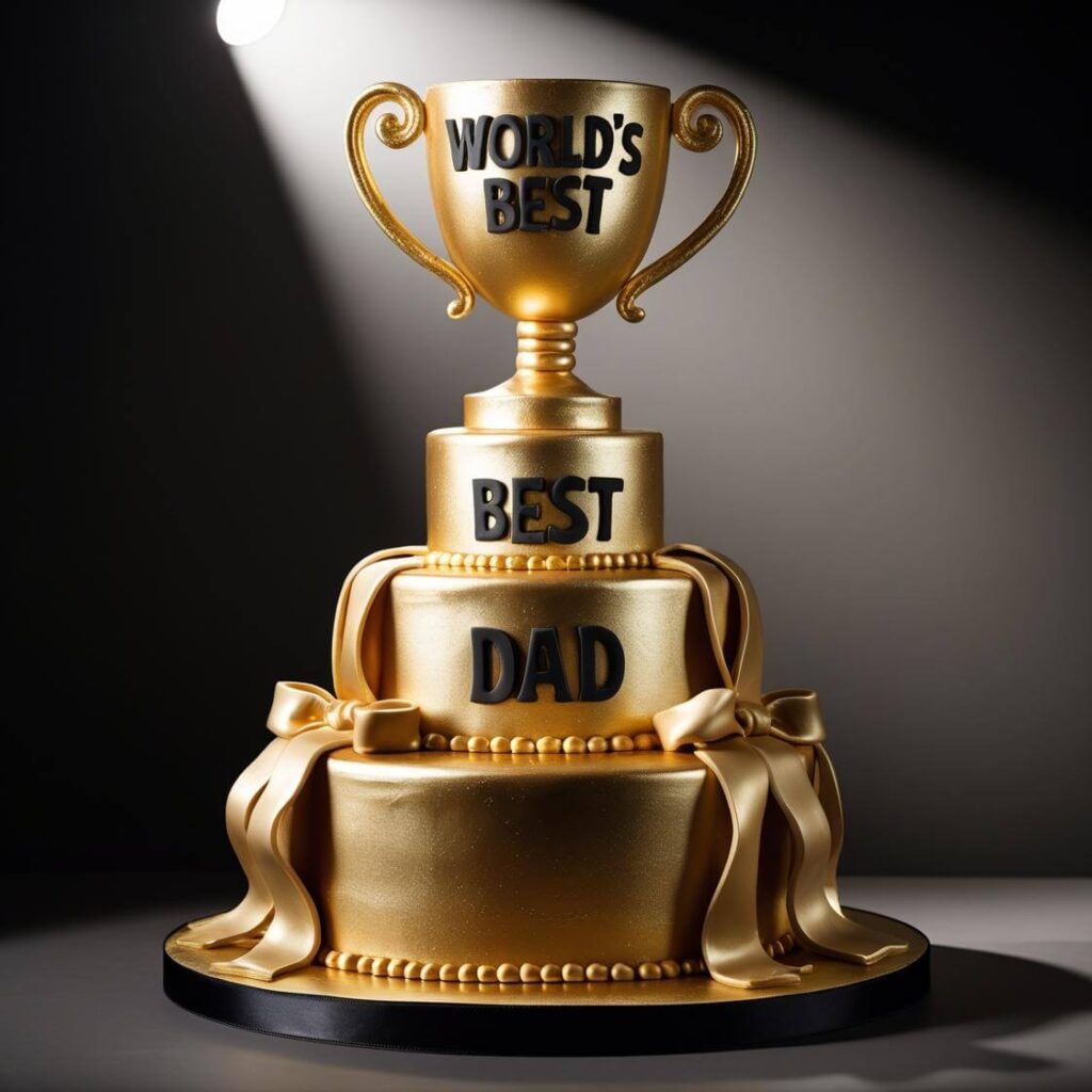 10 Unique Cake Designs for Dad to Make His Day Special 7 Worlds Best Dad Trophy Cake