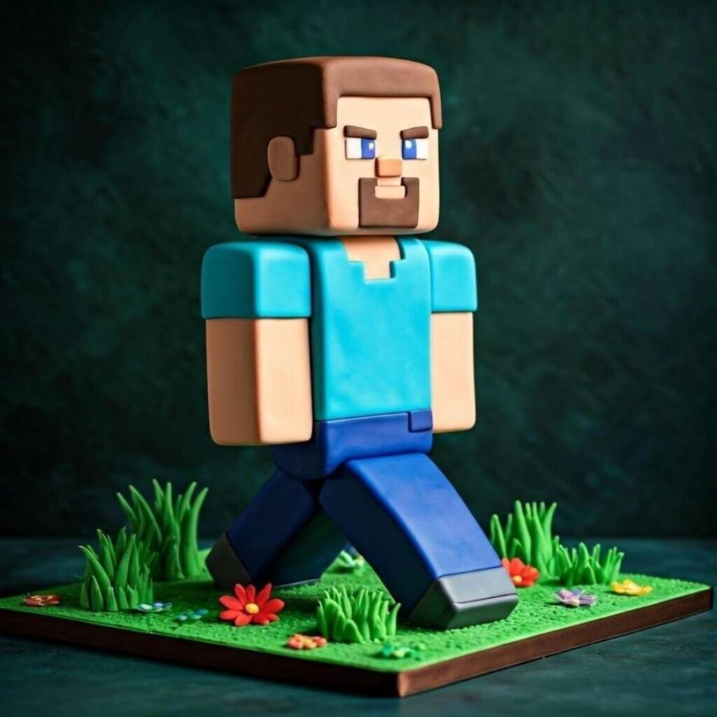 3D Minecraft Character Cake