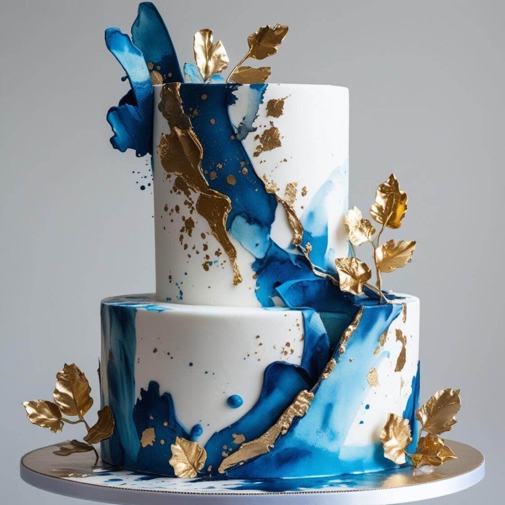 Abstract Blue Art Cake
