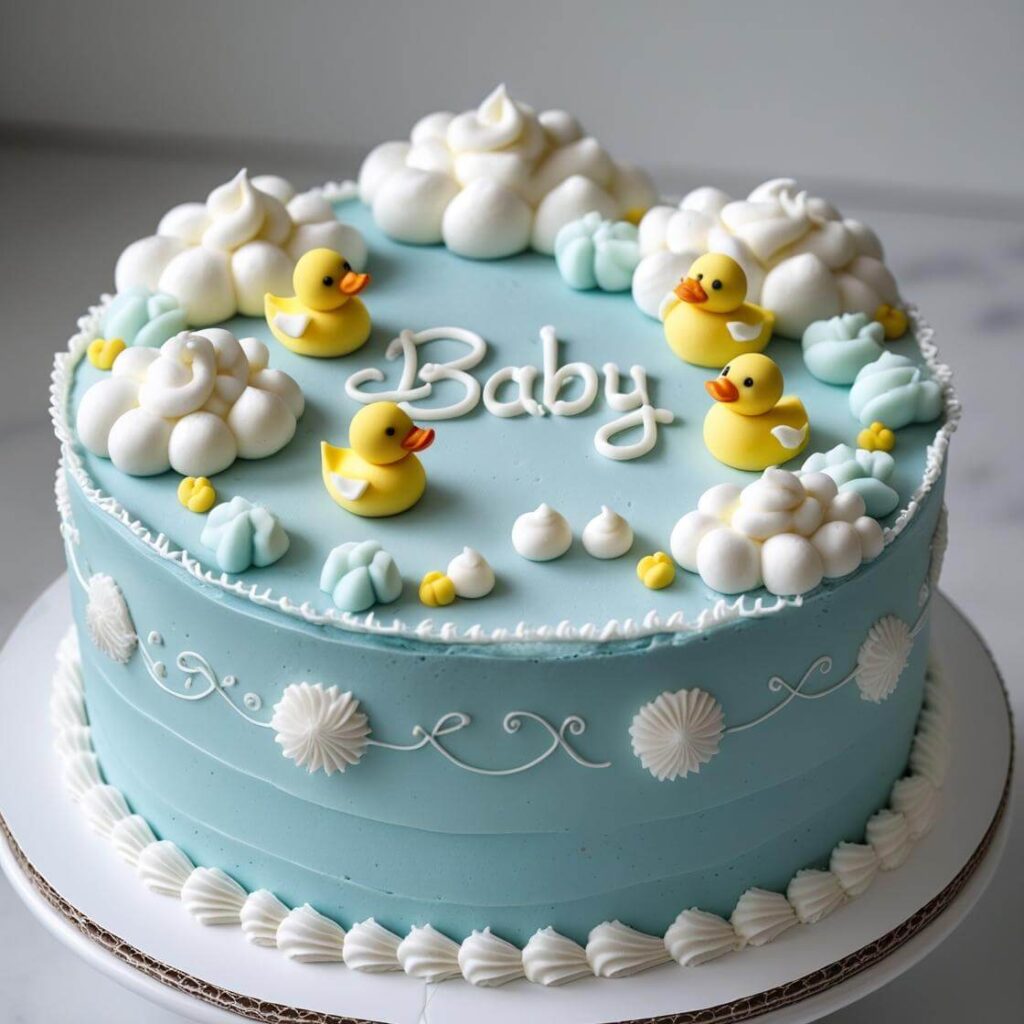 Baby Blue Shower Cake