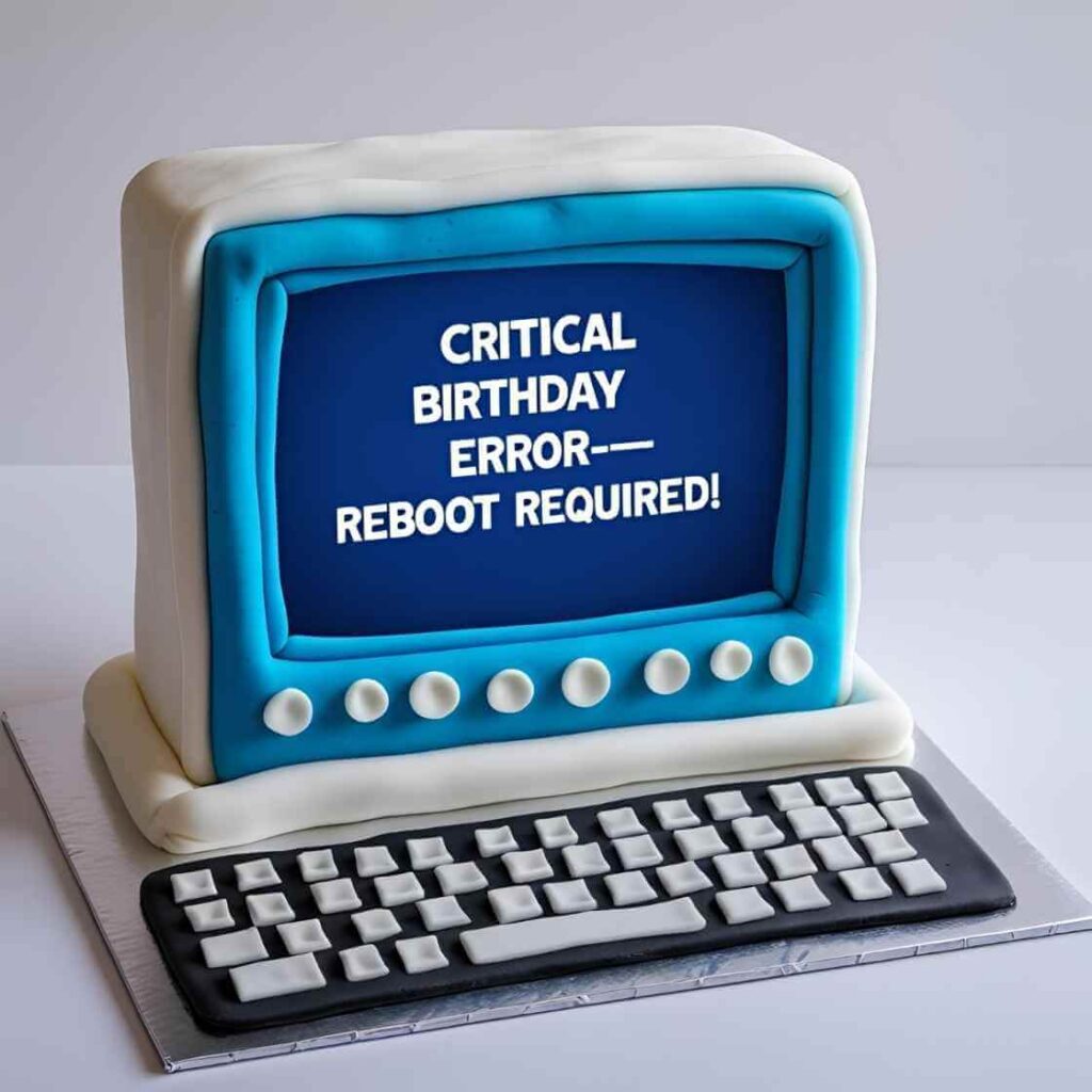 Blue Screen of Death Cake