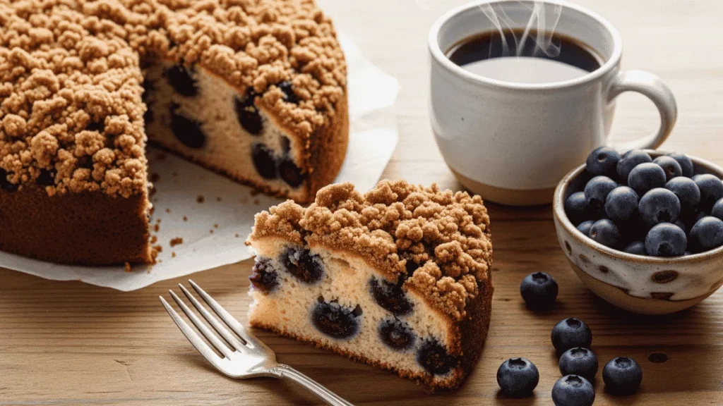 Blueberry Coffee Cake with Frozen Blueberries