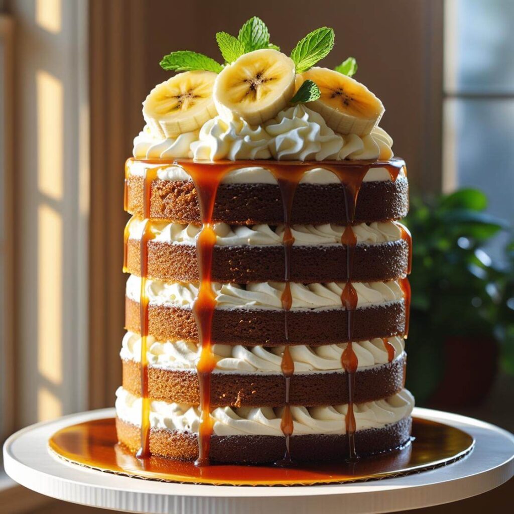 Butterscotch & Banana Layered Cake