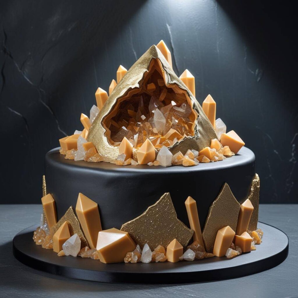 Caramelized Butterscotch Geode Cake