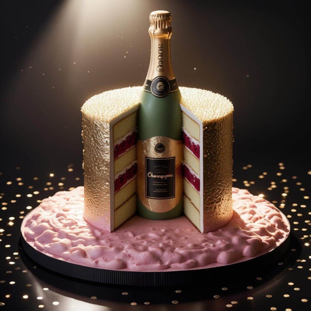 Champagne Bottle Cake