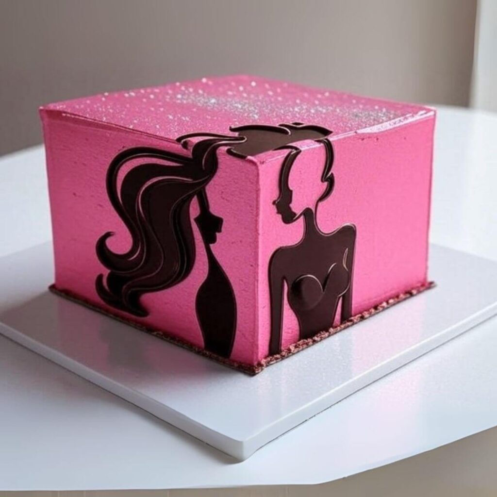 Chocolate Barbie Silhouette Cake