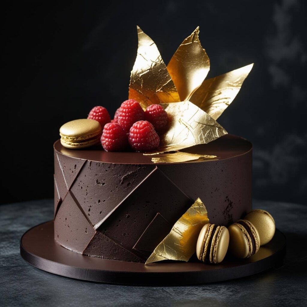 Chocolate and Gold Glam Cake